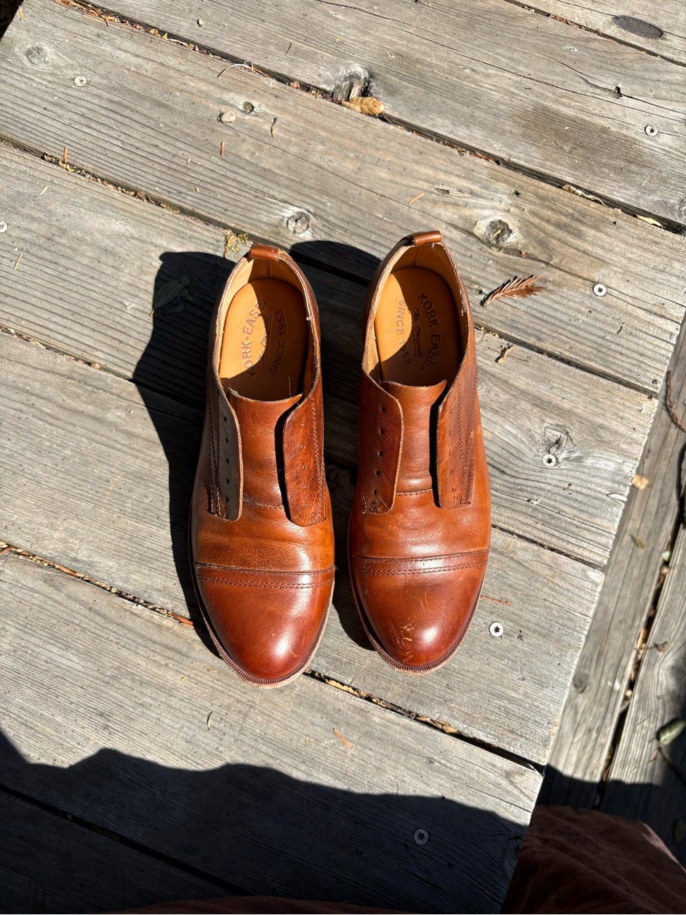 Kork-Ease women's Cognac Brown Leather Oxfords